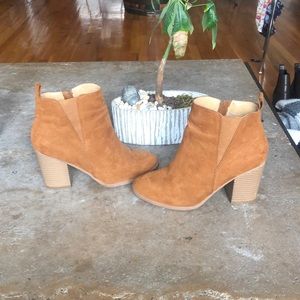 Brown/Camel Suede Booties - image 1